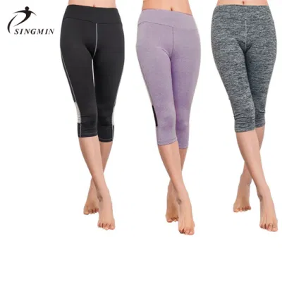 Nuevo diseño de alta calidad diseño personalizado 3/4 mujeres de cintura alta ropa deportiva Legging Capri Legging con elevación de extremo