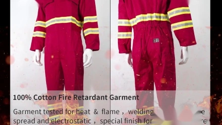 La resistencia al fuego ignífugo bombero Fr ropa protectora chaqueta, pantalones traje con cinta reflectante en ropa de trabajo