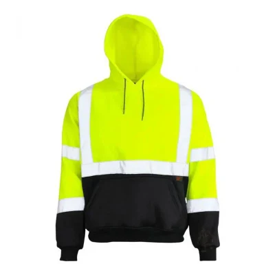 Sudadera con capucha de alta visibilidad amarilla de alta visibilidad, ropa de trabajo reflectante transpirable, sudaderas con capucha Fr